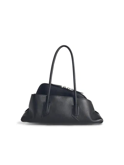 Attico The  'the Walk' Small Black Leather Bag
