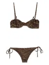 Attico Brown And Darck Green Bikini Set
