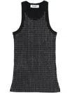 Attico Fitted Midi Dress With Shimmering Embellishments