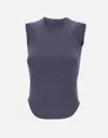Attico The  Purple Cotton Tank Top With Logo