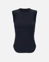 Attico Black Reese Tank Top In Blue