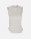 Attico The  White Cotton Tank Top With Logo