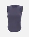 Attico The  Purple Cotton Tank Top With Logo