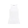 Attico Womens White Crystal-embellished Ribbed Cotton Tank Top In White