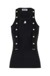 Attico The  Logo Cotton Tank Top In Black