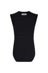 Attico "reese'' Black Tank Top In Black