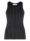 Attico Knitted Ribbed Vest In Black