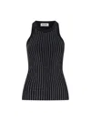 Attico Knitted Ribbed Vest In Black