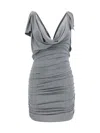 Attico Draped Jersey Minidress In Grey