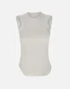 Attico Rounded Bottom Tank Top In White