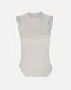 Attico Rounded Bottom Tank Top In White