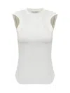 Attico Reese Cotton Jersey Tank Top In White