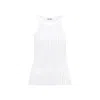 Attico White Tank Top With White Rhinestone In White