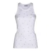 Attico Rhinestone-logo Lettering Tank Top In White/crystal