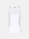 Attico Strap Detail Ribbed Tank Top In White