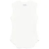 Attico White Sleeveless Crewneck Top With Tonal Logo Embroidery On The Front In Cotton Woman In White