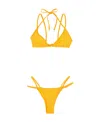 Attico Ribbed Bikini Beachwear Yellow In Yellow
