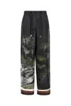 Attico Drawstring Waistband Printed Trousers Wide Leg