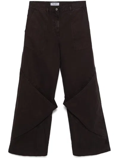 Attico Patch Pocket Wide-leg Jeans In Black