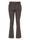 Attico Virgin Wool Bootcut Pants In Brown