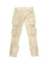 Attico Essie Cargo Trousers With Reinforced Knee Panels In Natural Marble