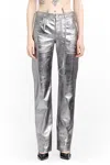 Attico Straight Casual Pants In Silver
