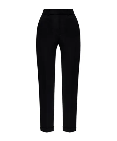 Attico Turn-up Hem Trousers In Black
