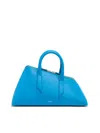 Attico 24h Leather Tote Bag In Turquoise