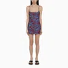 Attico Animal Patterned Stretch Fabric Beach Cover-up In Blue