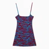 Attico Turquoise/red Zebra Print Cover-up In Blue