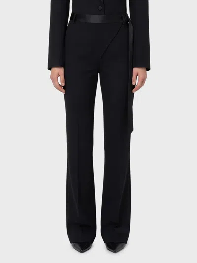 Attico The  Tuxedo Trousers In Virgin Wool In Black