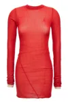 Attico Crew Neck Minidress Sheer Fabric