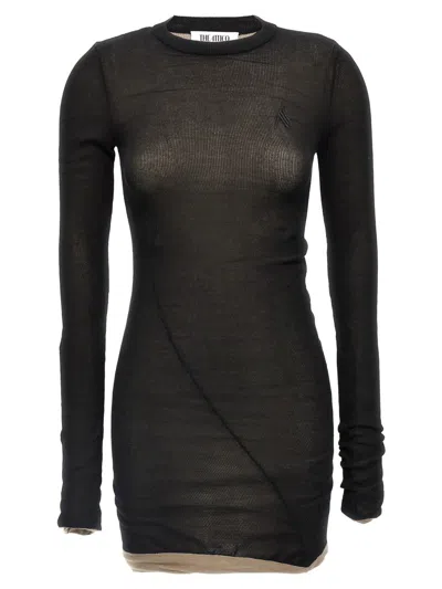 ATTICO THE ATTICO TWO-MATERIAL MINIDRESS