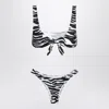 Attico Zebra Knot Detail High-cut Bikini