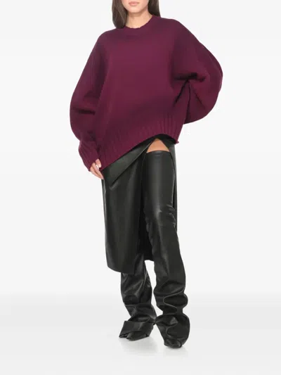 Attico The  Tyrian Purple Wool Blend Oversize Sweater