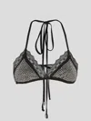 Attico Black Tulle Bra With Crystals In Black