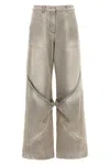 Attico Low-rise Wide-leg Jeans In Neutral