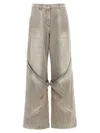 Attico Low-rise Wide-leg Jeans In Gray