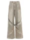Attico Low-rise Wide-leg Jeans In Gray