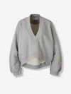 Attico The  V-neck Logo Sweatshirt In Gray