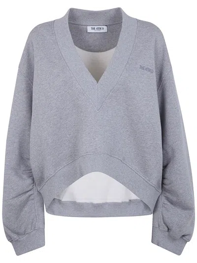 Attico The  V Neck Sweatshirt Clothing In Gray