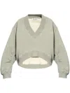 ATTICO THE ATTICO V NECKED COTTON SWEATSHIRT