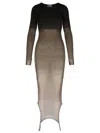 Attico Gradient Knit Dress In Seven In Brown