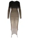 Attico "gradient Knit Dress In Seven In Brown