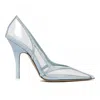 Attico Venus Chrome Pvc And Suede Pumps In Gray