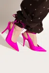 Attico Venus 105mm Satin Slingback Pumps In Pink