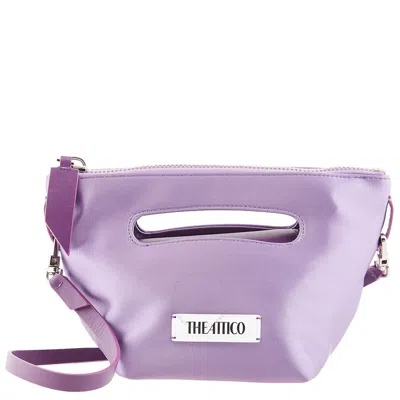 Attico The  Via Dei Giardini 15 Satin Tote Bag In Purple