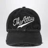 Attico Baseball Cap With Embroidery Logo And Frayed Hem In Black
