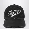 Attico Vintage-effect Black Baseball Cap In Black