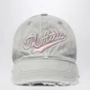 Attico Vintage Effect Baseball Cap Curved Brim In Gray
